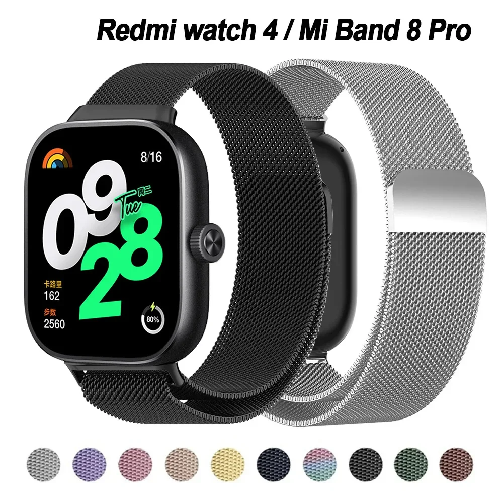 Magnetisches Schlaufenarmband für Redmi Watch 4 5 6 Edelstahl-Armband für Xiaomi Mi Band 8 9 Pro Ersatz-Metallarmband Correa