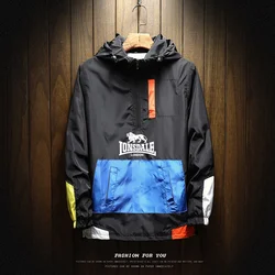 LONSDALE men's jacket, street clothing, men's autumn new fashion trend, windproof patchwork assault suit