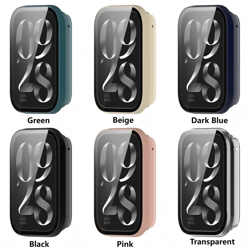 PC +Tempered Glass Case for Xiaomi Mi Band 8 Pro Smart Watch Strap Bumper Cover Screen Protector For Xiaomi Mi Band8 Pro