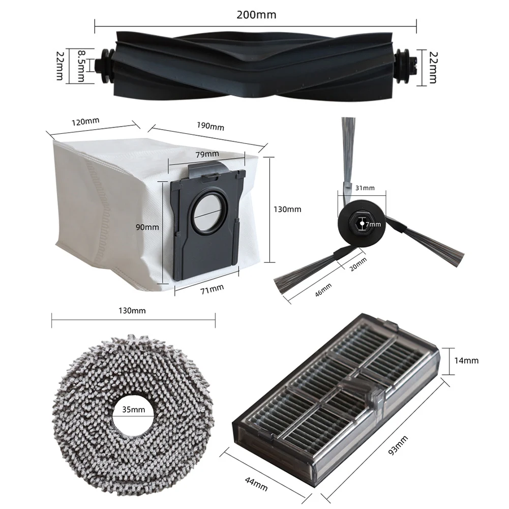 High Efficiency Side Brush Side Brush As Shown Robotic Vacuum Accessories Plastic And Nylon Materials Thorough Indoor Cleaning