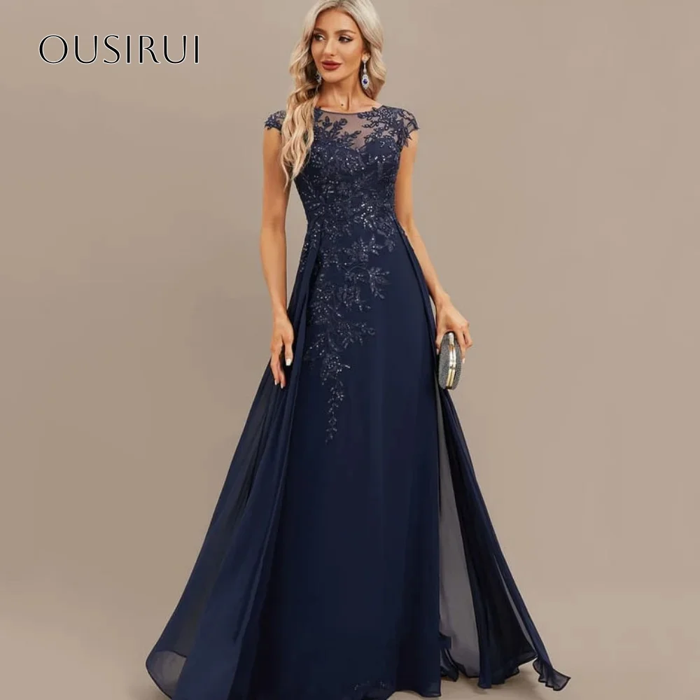 Spitzenbesetztes Chiffon-Abendkleid, ärmellos, plissiert, A-Linie, bodenlang, maßgeschneidert, elegante Abendkleider