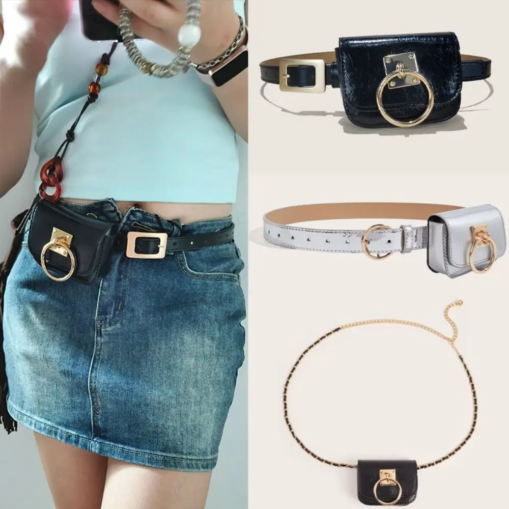 حزام سبيكة الموضة مع الخصر حزمة الجينز ديكور خمر بولي Leather حزام من الجلد قابل للتعديل حزام مشبك الخصر حقيبة الخصر الملحقات #2