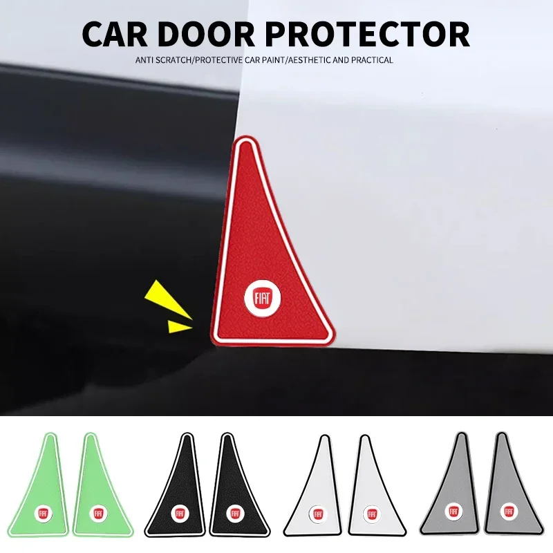 2pcs Car Door Corner Anti Collision Protector Bumper Sticker For Fiat 500L 500X Aegea Tipo Sedici Centoventi Fiorino Qubo Toro