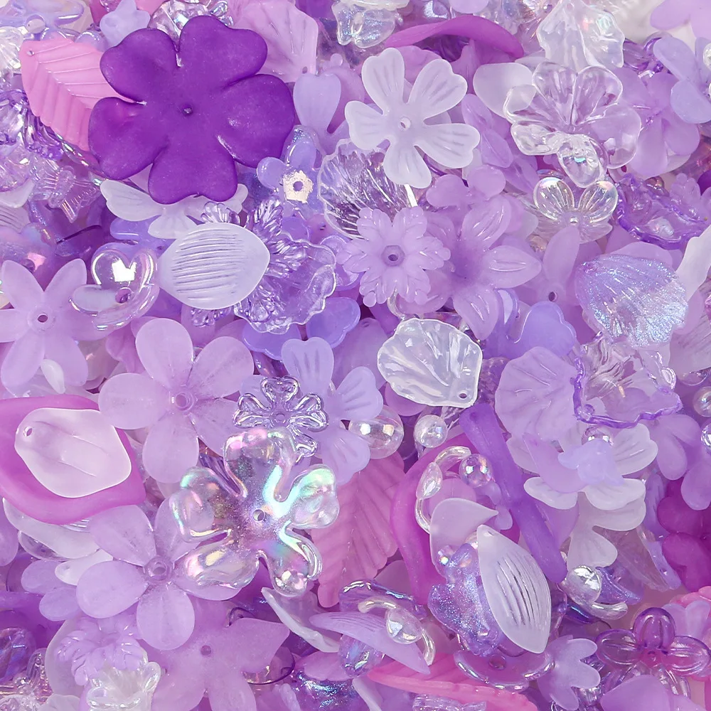 20g/100g Acryl verschiedene Perlen Blume Stern Schmetterling Süßigkeiten Acryl Kawaii Perlen für DIY Schlüsselanhänger Armbänder Schmuckherstellung DIY
