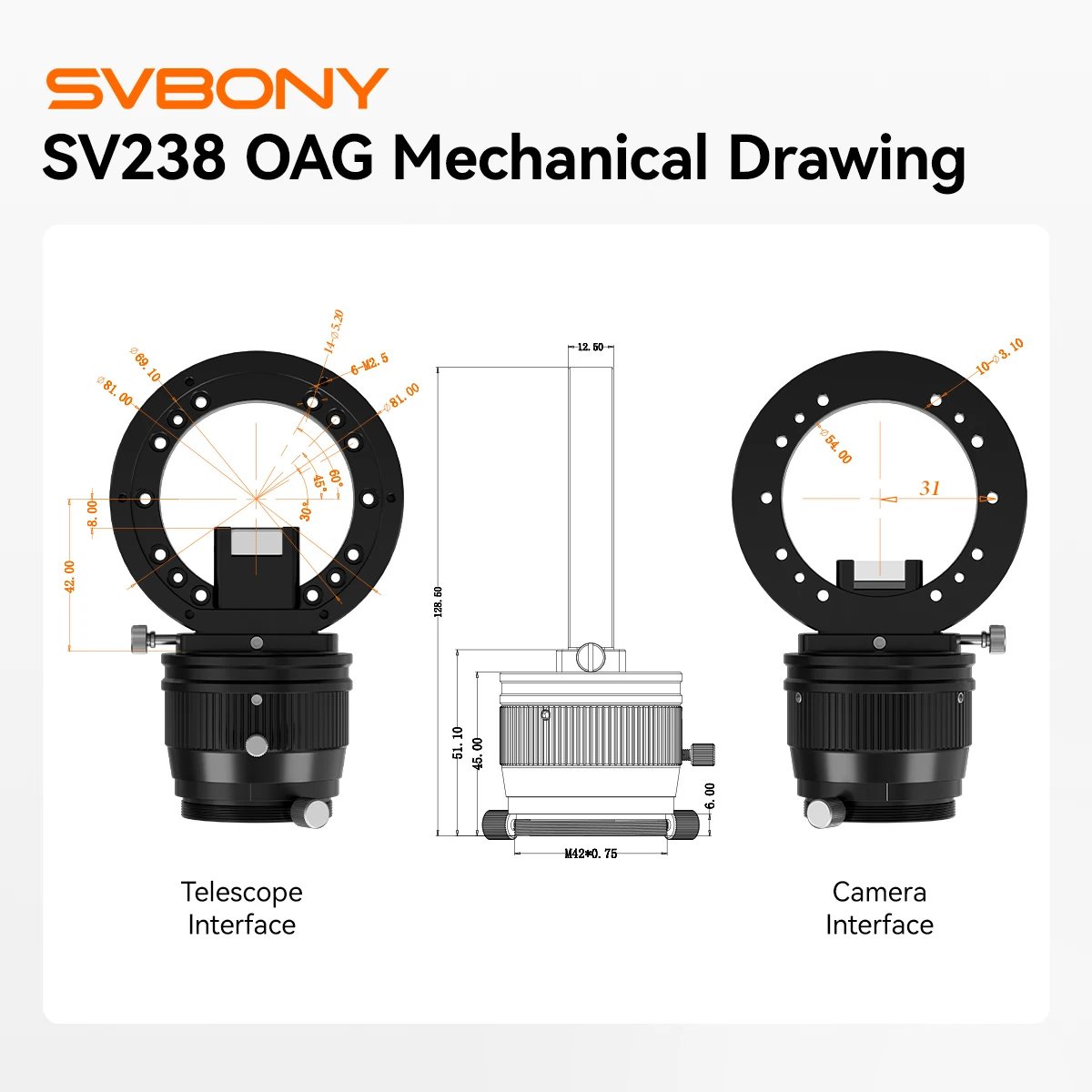 Svbony SV238 Astronomie OAG Off-Axis-Guide für Deep-Sky-Astrofotografie für SV503 SV550 SV555 MK127 Astronomisches Teleskop – Detail 22