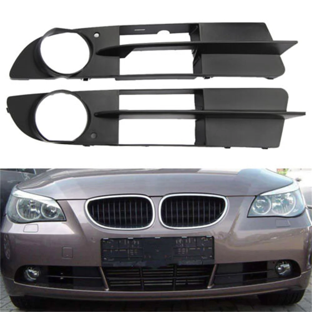 

2x Front Bumper Fog light Grille Grill Cover 2003-2007 For BMW E60 E61 525i 530i