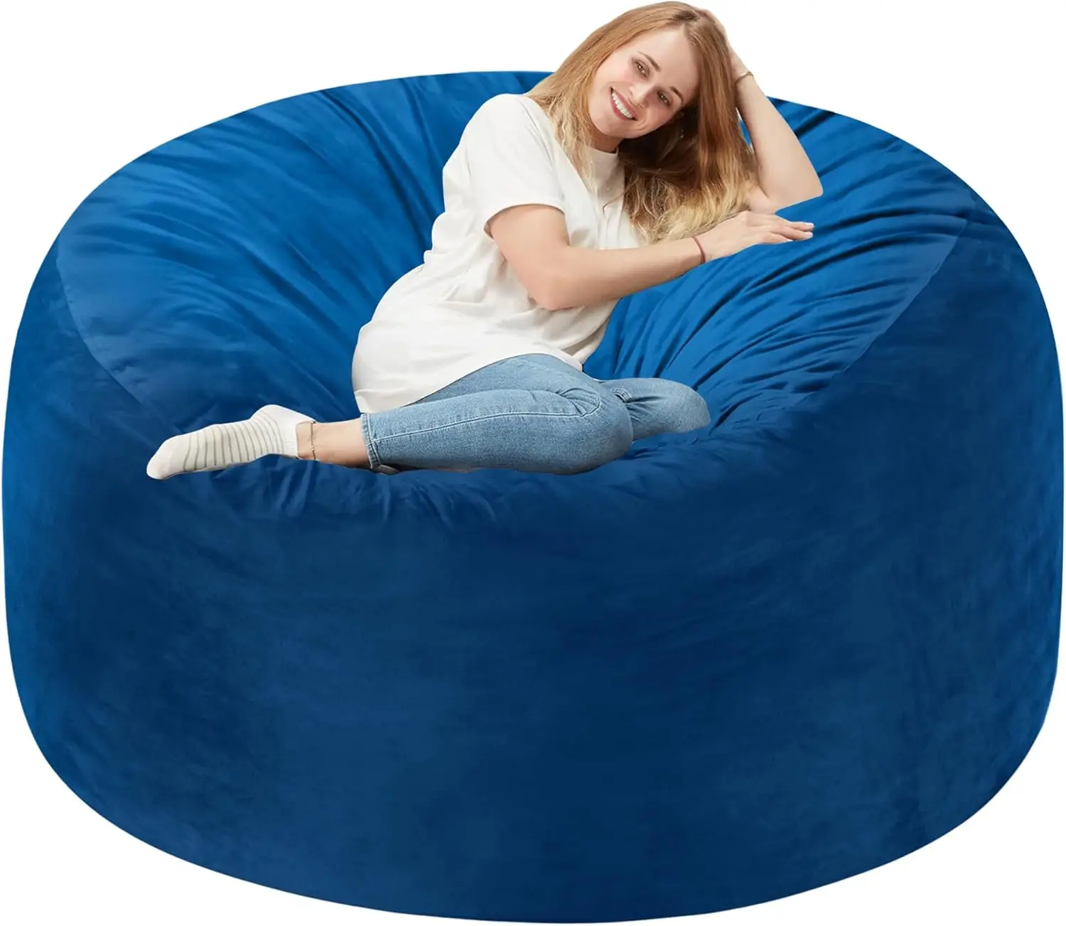 

5FT Bean Bag Chair Giant BeanBag with Memory Foam Filled, Comfy Bean Bag Chairs for Adults, Adult Bean Bag Chair