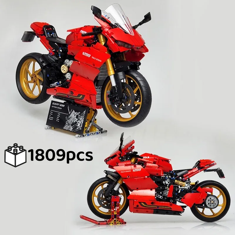 

Technical Motorcycle Building Blocks Ducatied MOC 42107 Locomotive Model Mechanical Group Bricks Difficult Assembly Toy Kid Gift