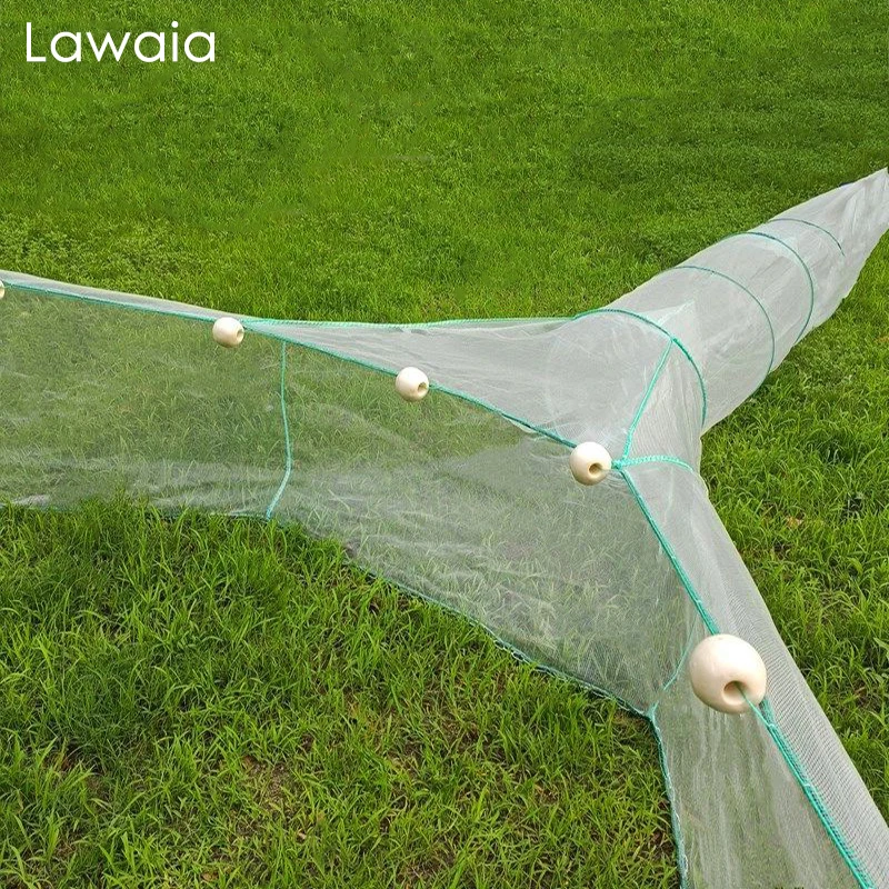 

Lawaia White Nylon Fishing Net Shrimp Cage Iron Chain Sinker PVC Floats River Pond Fish Crab Trap 2M/4M Width