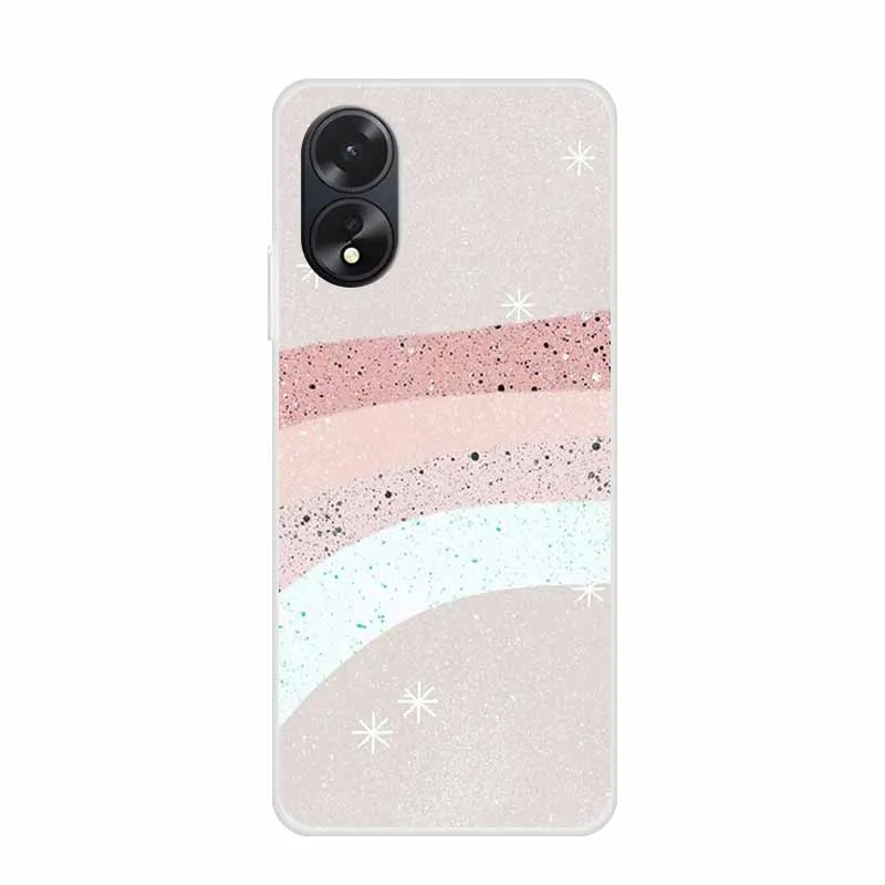 Luxury Clear Phone Case for OPPO A38 4G Silicone TPU Soft Back Cover OPPO A18 Fashion Protective Funda Capa Marbel Funda Coque