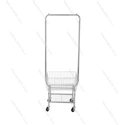 Simple Coat Rack Floor Bedroom Shelves Household Storage Basket Removable Clothes Rack Thickened Cart Storage Racks