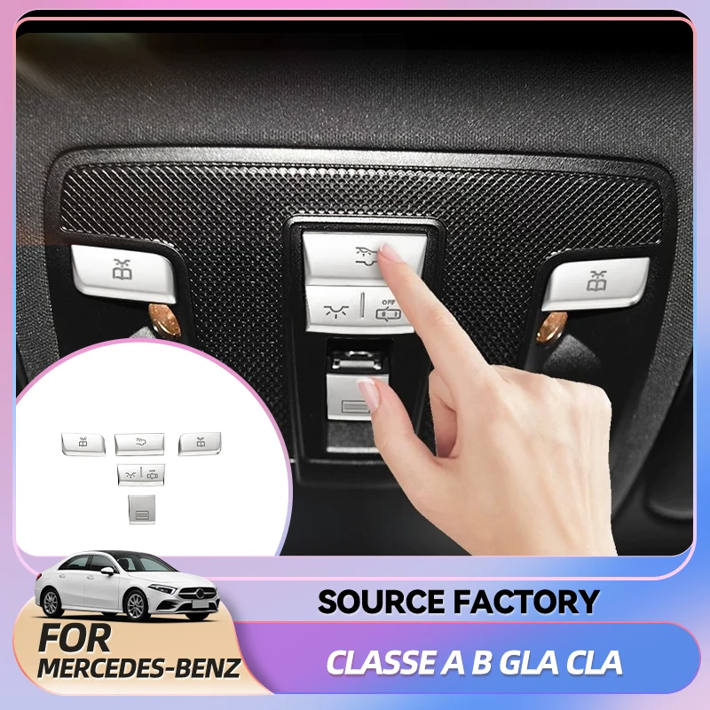 

Hot Interior Stickers For Mercedes-Benz GLA CLA ML gl gle gls A-class B-class modified interior roof reading light button patch