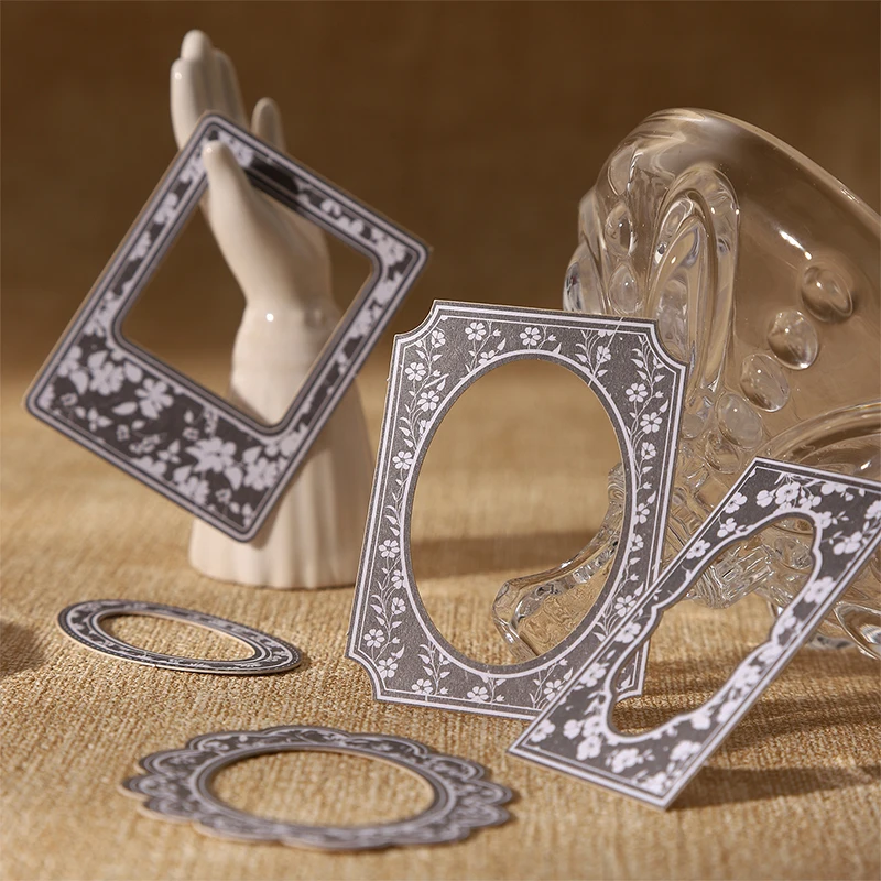 6Style Frame Collection Series Sticker Hollow-out Border DIY Junk Journal Diary Scrapbooking Material Collage Decorative Sticker