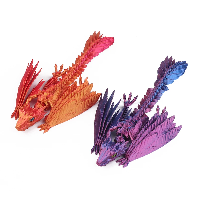 Feathered Wyvern Dragon 3D Printed Dragon Articulated Dragon Dragon 3D Printed Toys Desktop Pet