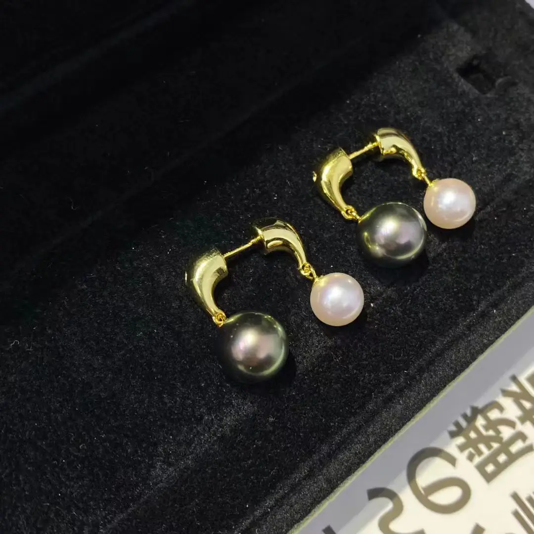 

Оптовая продажа, серьги из стерлингового серебра S925, фурнитура для крепления, базовые монтажные детали, аксессуар для жемчуга 6,5-11 мм, 5 пар/лот