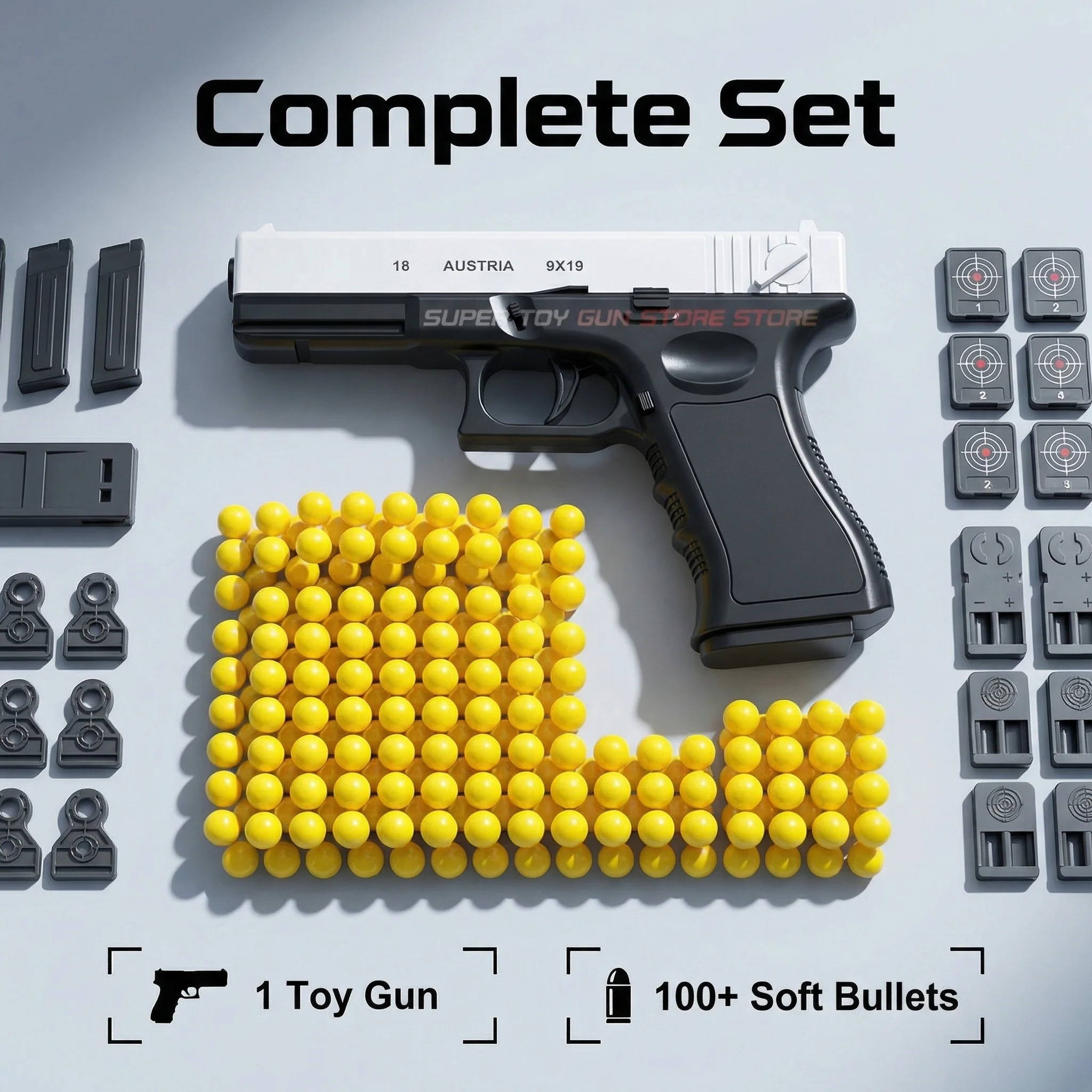 

G18 plastic toy gun fires powerful and long-range soft rubber bullets Outdoor sports shooting game props