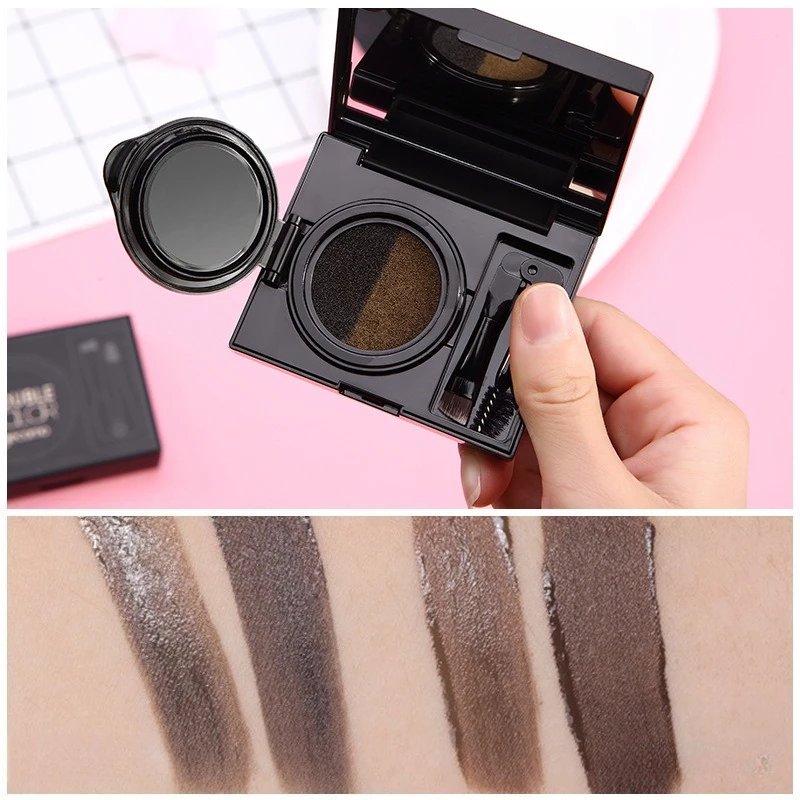 Two Tone Air Cushion Eyebrow Dye Is Waterproof, Sweat Proof, and Not Easy To Fade. It Is A Popular Wild Eyebrow Product