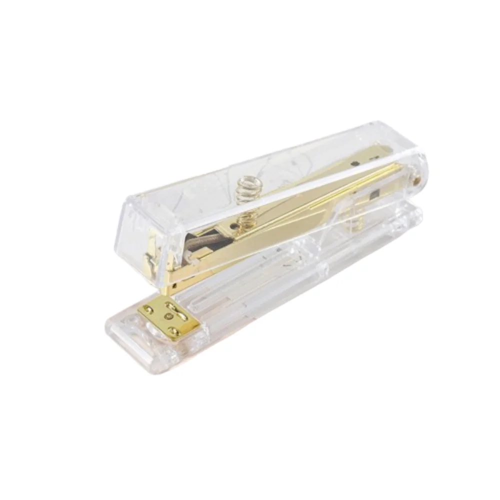 

Manual Transparent Stapler Rose Gold Bookbinding Tool Paper Stapler Simple Creative Book Binding Machines Student