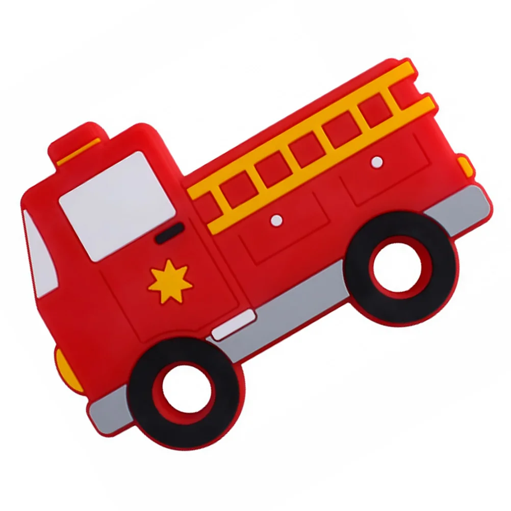 

1Pcs Silicone Fire Truck Baby Teether Cartoon Design Lightweight Soft Chewing Aid Teether Teething Toy Baby Teething Toy