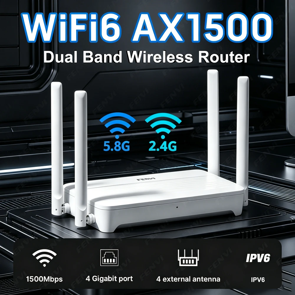 FENVI WiFi 6 AX1500 Router WIFI Range Extender Repeater Dual Band 5GHz 2.4GHz 802.11AX Gigabit Wireless Signal Amplifier Booster