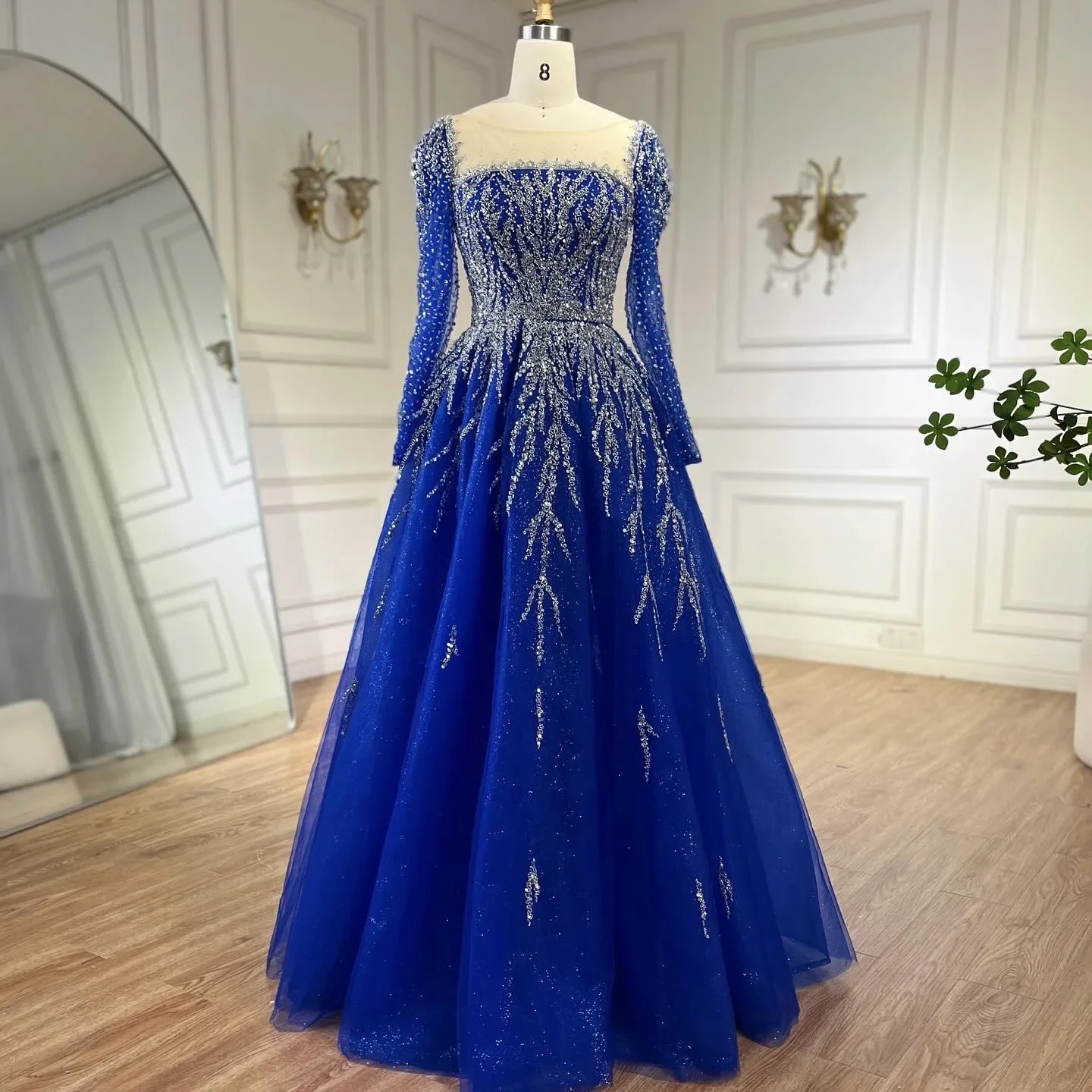 sachin and babi light blue dress Muslim Pink A Line Beaded Luxury Dubai Long Evening Dresses Gowns 2025  Customize Wedding Party BLA71915 Serene Hill