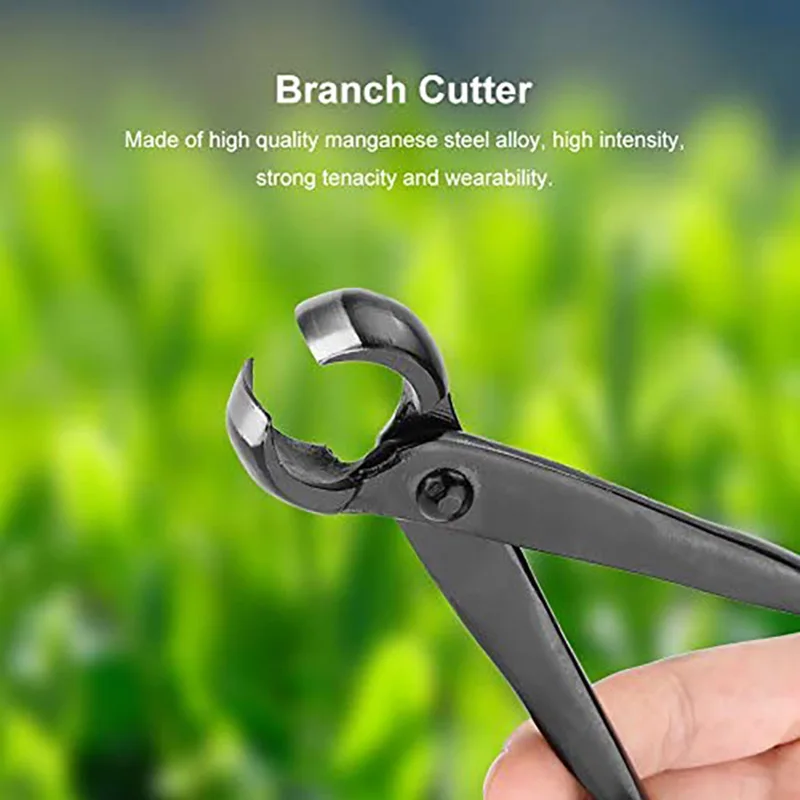 Bonsai Concave Branch Cutter, 8.4 Inch Manganese Steel Alloy Sharp Blade Round Edge Knob Cutter, Gardening Concave Pruner