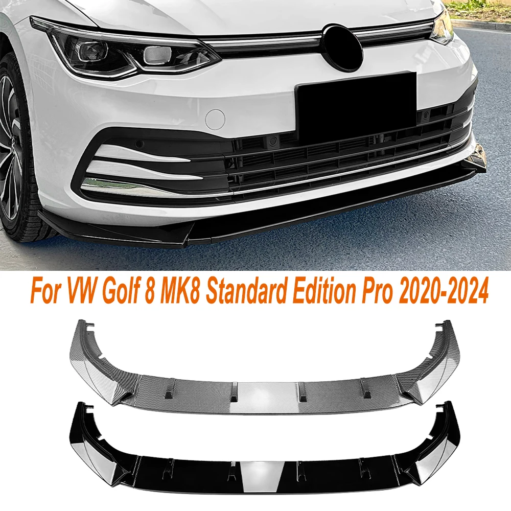 Front Bumper Lip Splitter Diffuser Lip Body Kit Car Spoiler Bumper Accessories For VW Golf 8 MK8 Standard Edition Pro 2020-2024