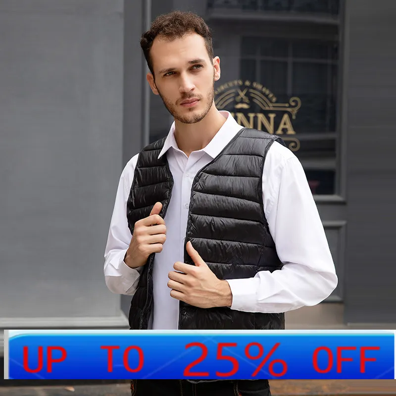 

LMM men's cotton vest is light and thin, autumn and winter warm short vest, down cotton is worn on the shoulder