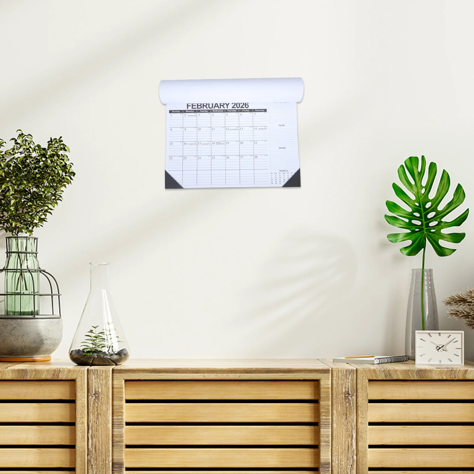 

2025-2026 18-Month Wall Calendar Elegant Design Home Office School Monthly Planner Large Grid Note Space Vertical Calendar