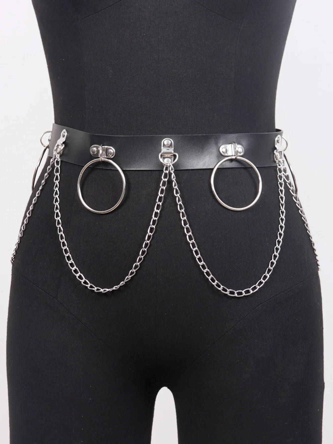 UYEE-arnés de pierna de cadena Sexy para mujer, liguero Bondage, lencería Bdsm, tirantes fetiche, medias de liga, arnés, ropa gótica Rave