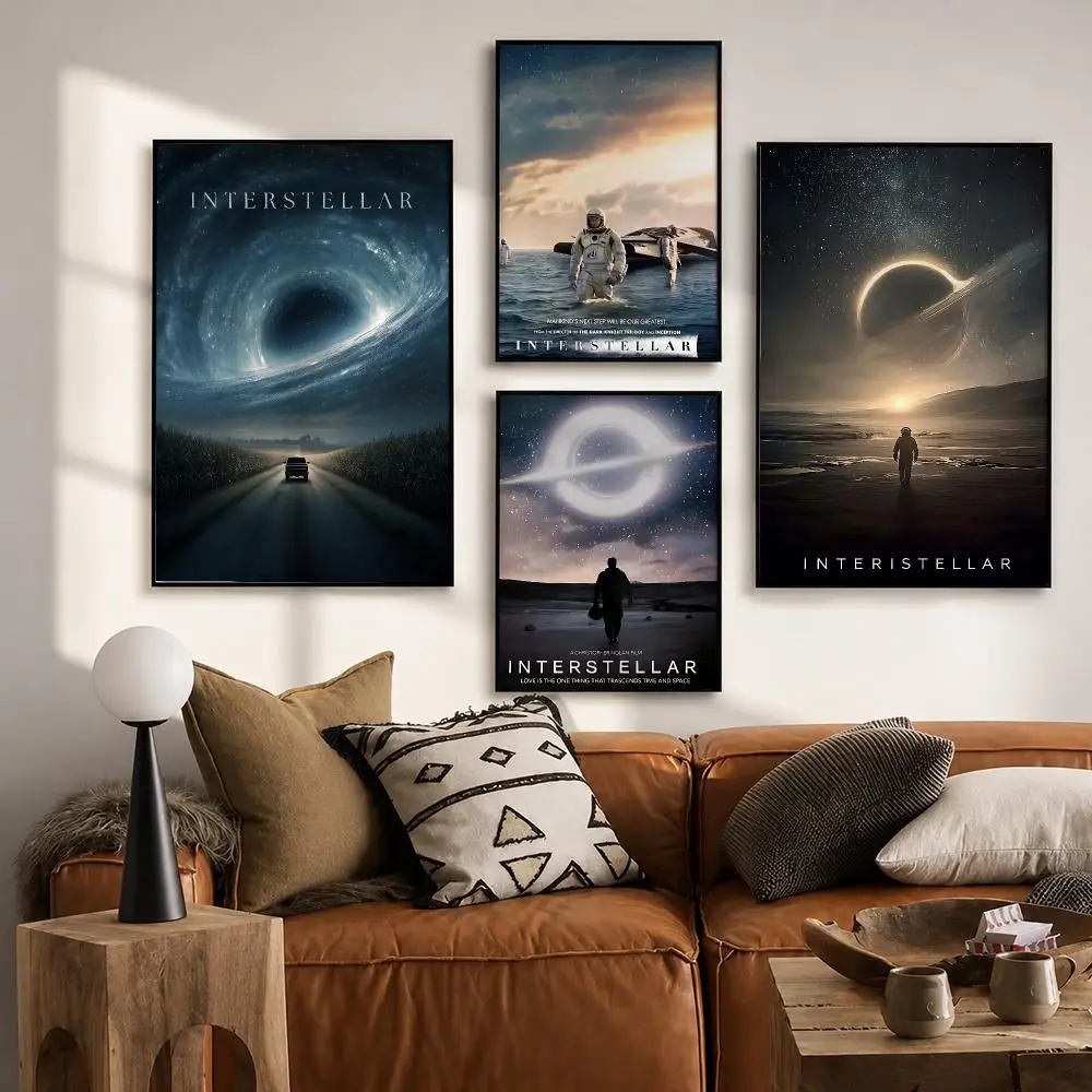 Eco-friendly Entertainment I-InterstellarS Poster Vintage Retro Anime Poster Stickers Peel and Stick Wall Art Home Decor