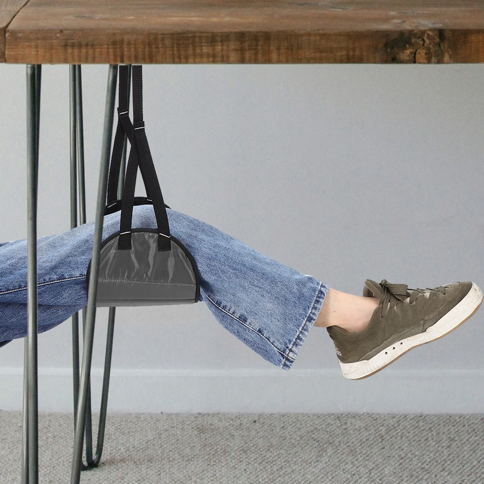 

Adjustable Airplane Foot Hammock Dark Blue Portable Travel Footrest Under Desk Office Travel Footrest for Flights