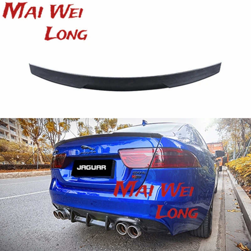 Auto High Quality ABS Carbon Fiber LOOK Rear Lip Spoiler Trunk Boot Wing 1Pcs Car Styling For Jaguar Spoiler XE 2018-2021