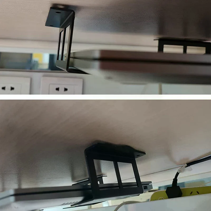 Under Desk Laptop Holder Mount Bracket With Screws For Storage Tray For Notebook Computer Accessories 4.8-6.8cm