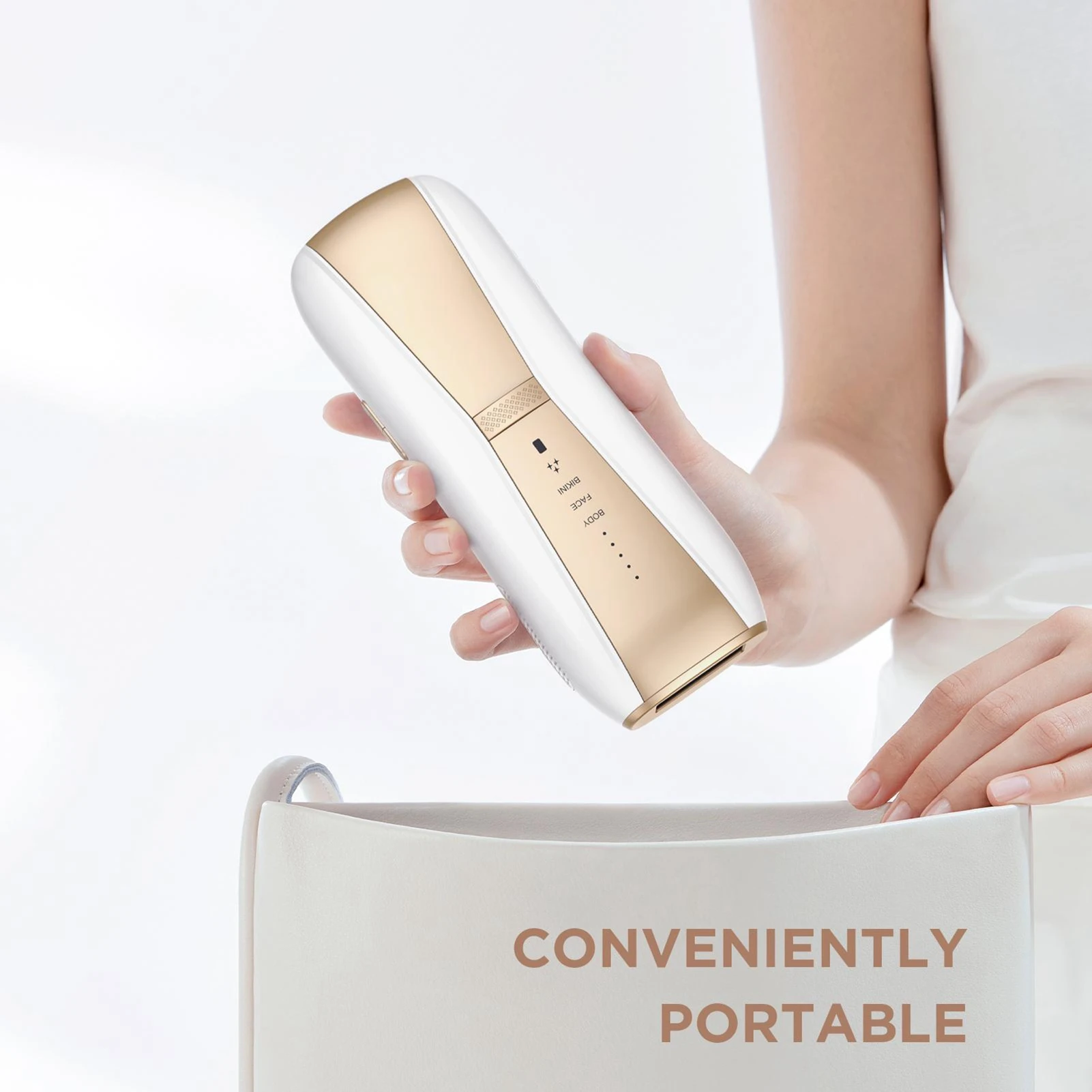جهاز إزالة الشعر، أداة إزالة شعر الجسم الكهربائية المحمولة عالية الكفاءة للسفر في صالونات التجميل المنزلية