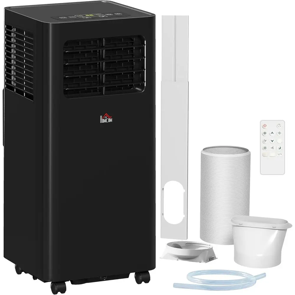 

Портативный кондиционер 8000 BTU, 3-в-1, с пультом ДУ, режимом сна, 24-часовым таймером, комплектом для установки на окно, черный