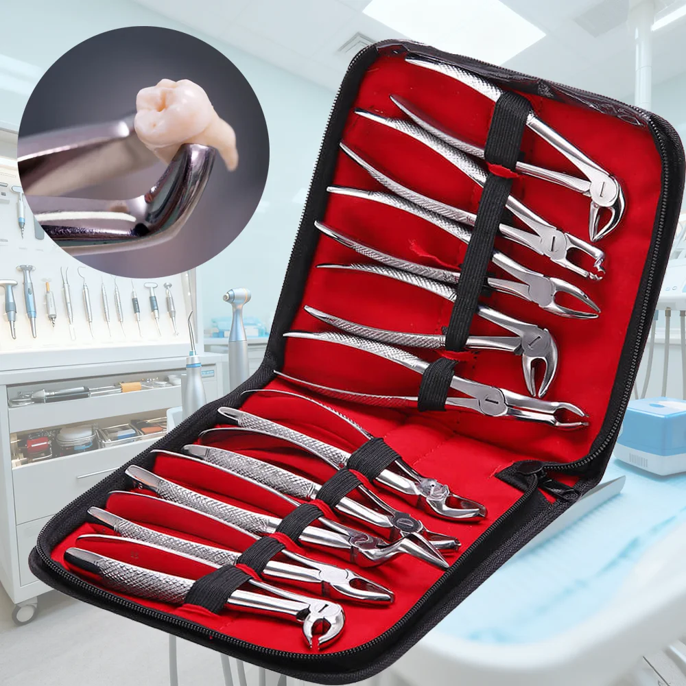 Dental Forceps Tooth Extraction Forcep Pliers Kit 7pcs for Child&10pcs for Adult Stainless Steel Orthodontic Dental Tools