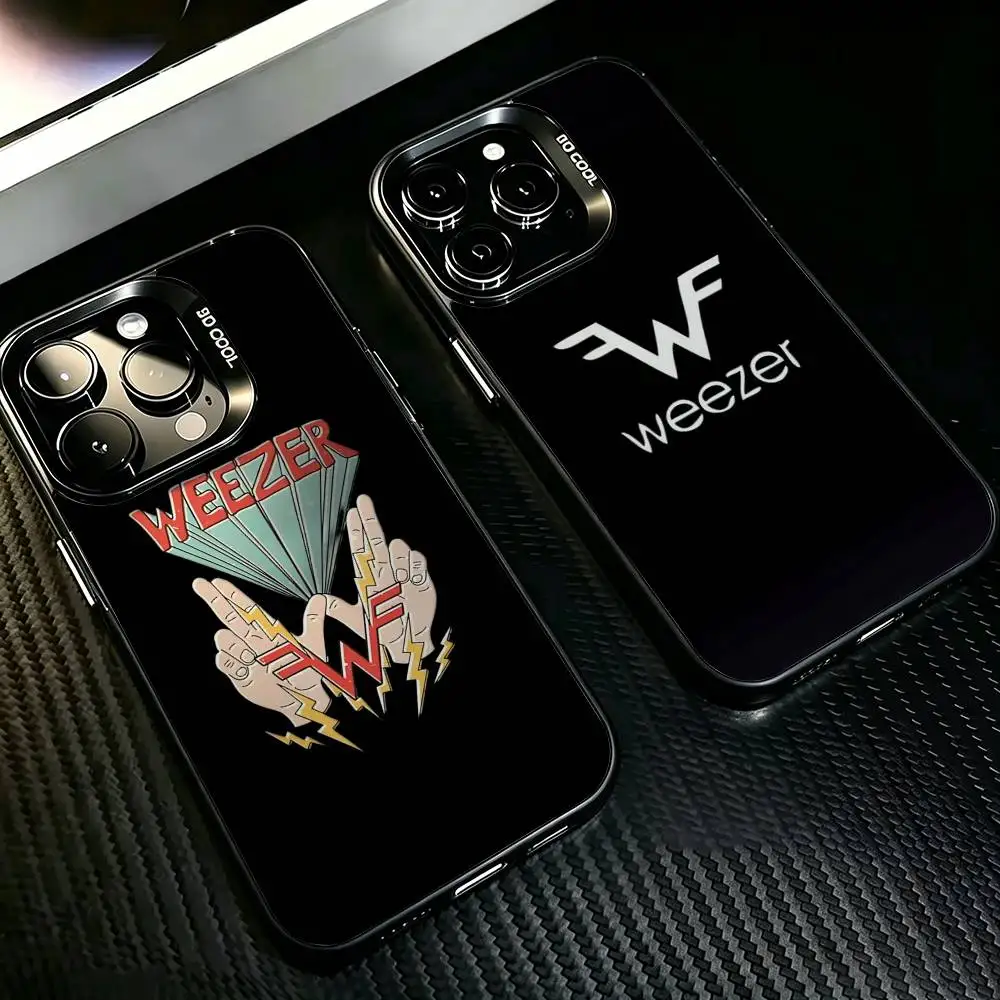 W-Weezer Go Away Phone Case For iPhone 17,16,15,14,13,12,11 Plus,Pro Max,XS,Colored silver phone case