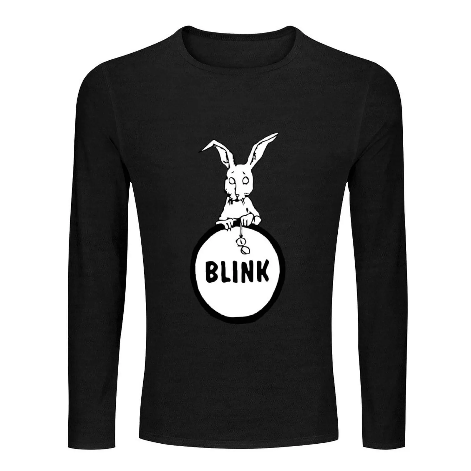 blink early rabbit logo (before 182) Long T-Shirt korean fashion cute tops mens champion t shirts