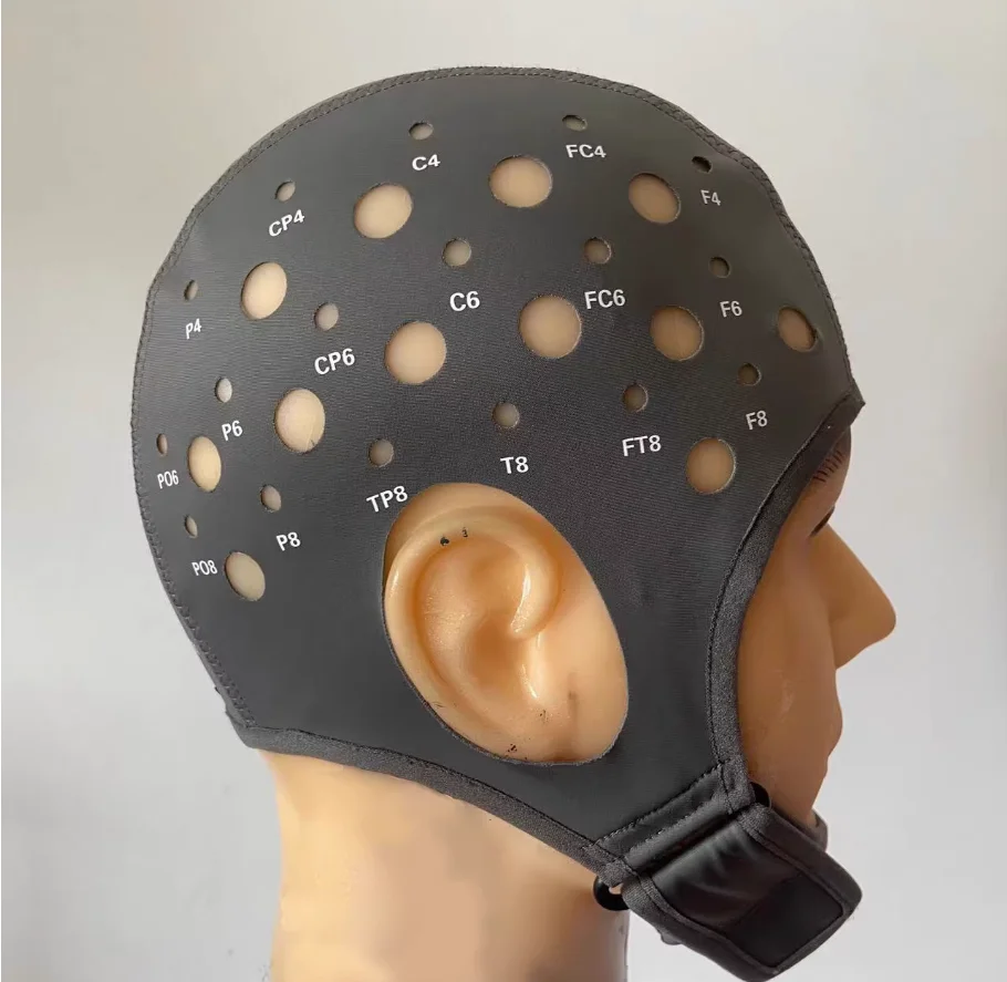64-Channel EEG Electrode Cap Thin Strong Brainwave Headset with Layered Customizable Electrodes for Research