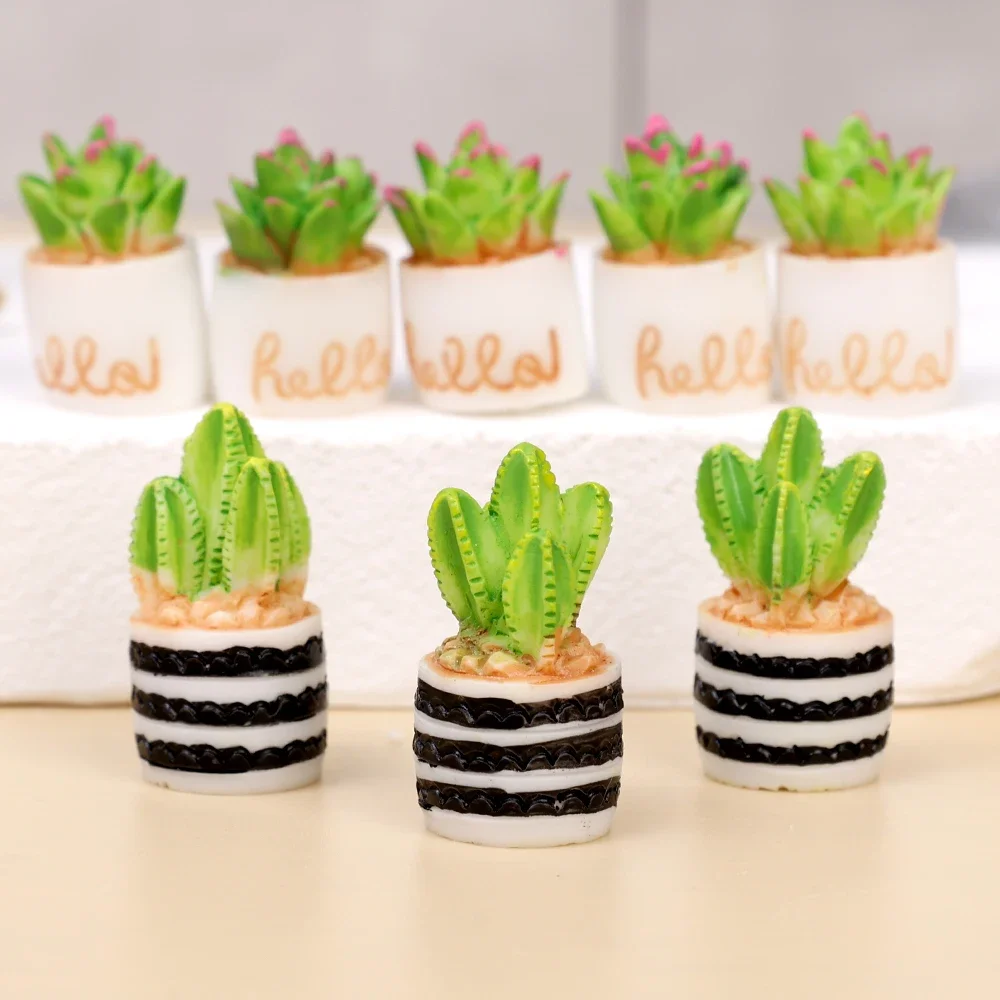 Creative Simulation Cactus Succulent Plant Decor Car Computer Decoration Ornament Decorative Crafts Home Artificial Mini Potting