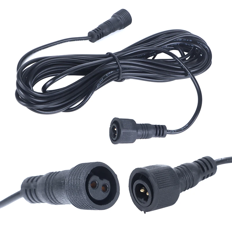 ’ 5 Meter Extension Cable For Solar Spotlight Waterproof Cable 2 Pin Male To Female Connector Floodlight Universal 5M Cable.