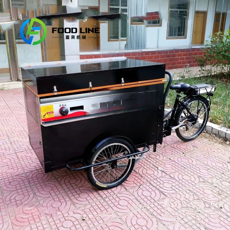 Commercial 3 Wheel Bicycle Food cart Custom Mobile Ice Cream Coffee Burger Vending Bike Street Fast Food Tricycle For Outdoor