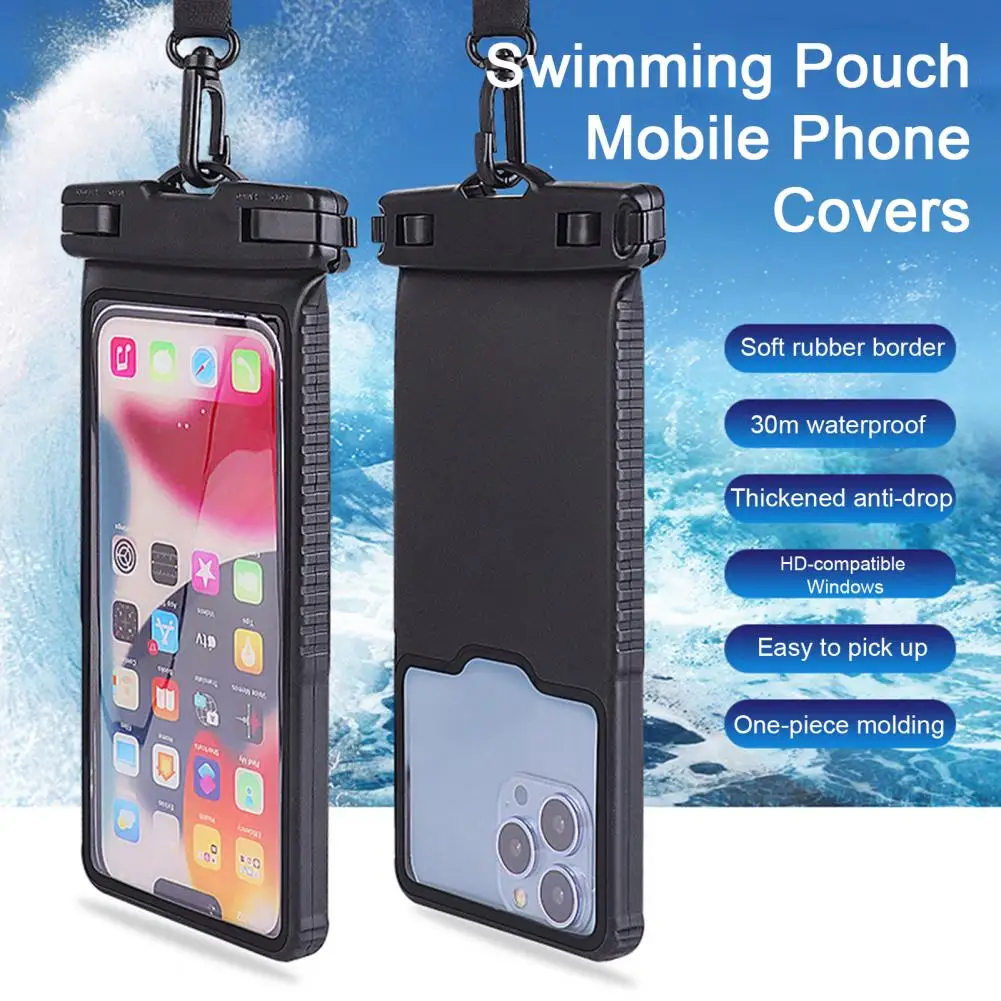 Waterproof Phone Bag Touchscreen 3D Full View Case Anti-scratch TPU Cell Phone Case Swimming Pouch Big Mobile Phone Covers