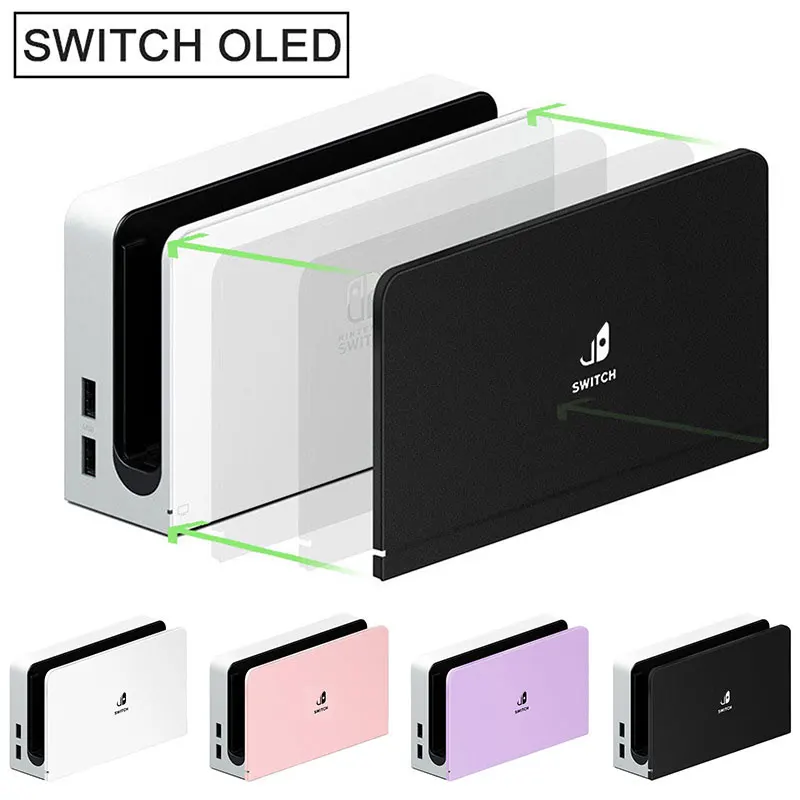 Faceplate capa protetora para nintendo switch oled estação doca de carregamento tv decorativa substituição placa frontal caso acessórios