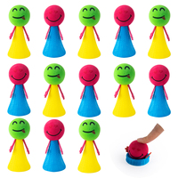 12pcs Cute Creative Jumping Doll finger Stress Release Toys for Kids Birthday Party Favors Treat Boys Girls Reward Guest Gifts