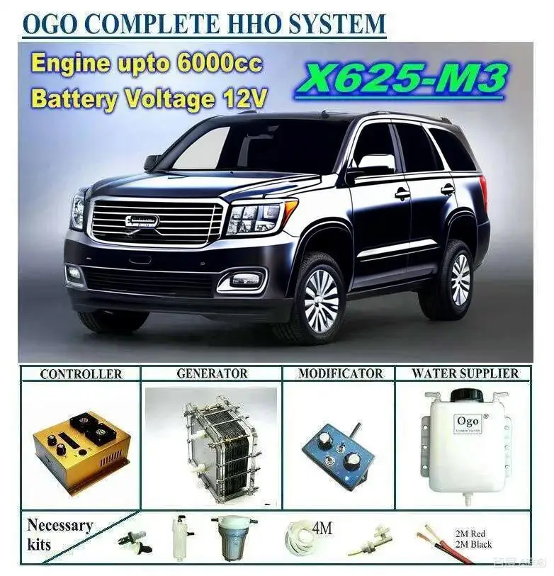 OGO Complete HHO system X625-M3 intelligent PWM controller CE&FCC MAF/MAP enhancer upto 6000CC