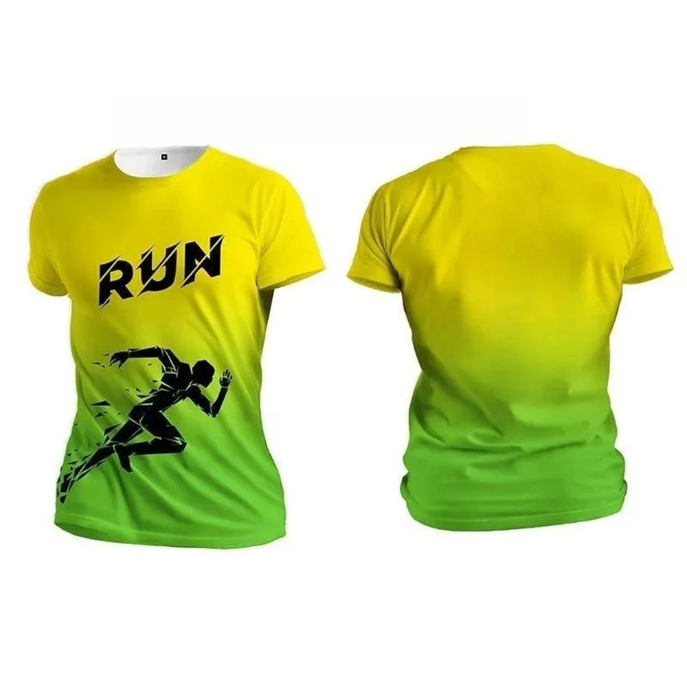 

Новые мужские спортивные футболки для бега с 3D принтом для фитнеса на открытом воздухе, топы с круглым вырезом и короткими рукавами, свободная модная быстросохнущая мужская одежда