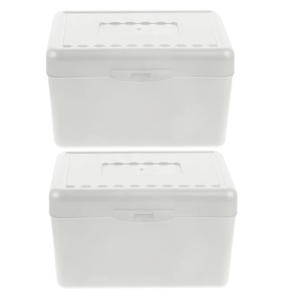 

2 Pcs Storage Box Index Card Holder Closet Organizers Stand Trading Business for Desk Office Cards Container Miss