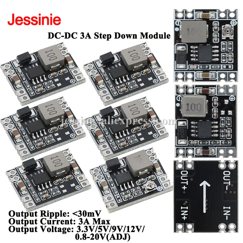 20pcs/1pc DC-DC 3A Step down Buck Power Supply Module Voltage Regulator Board 24V to 3.3V/5V/9V/12V/adjustable voltage output